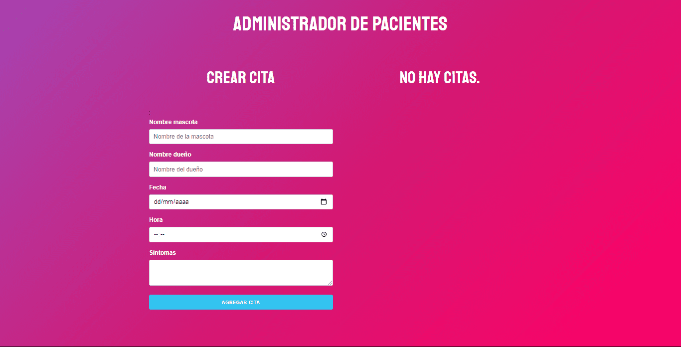 Image of form used veterinary app